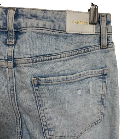 Express 90s Ankle Boot Mid Rise Light Wash Jeans Womens OS (M) - Picture 8 of 11